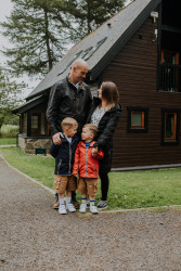 Family outside Glen Lee