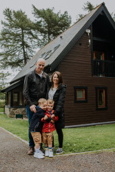 Family outside Glen Lee