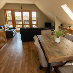 Dining table with plant