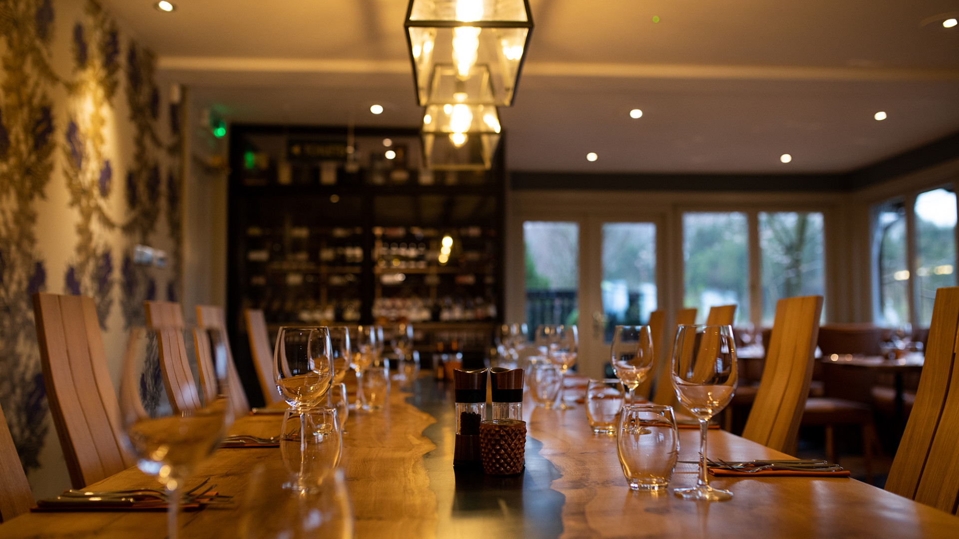 Table set for dinner in Scullery restaurant
