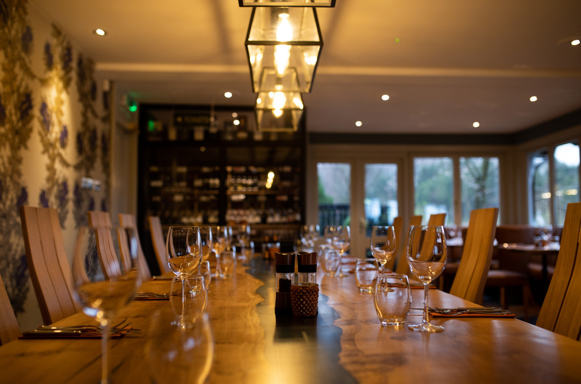 Table set for dinner in Scullery restaurant