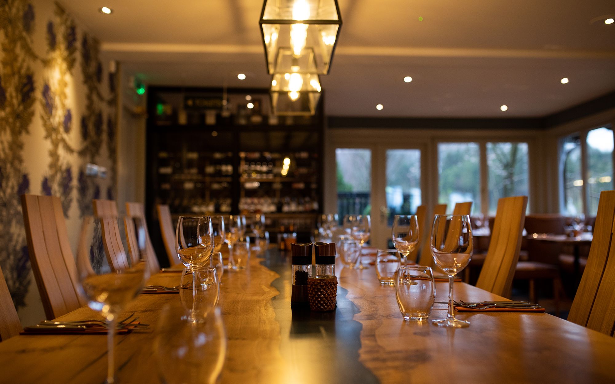 Table set for dinner in Scullery restaurant