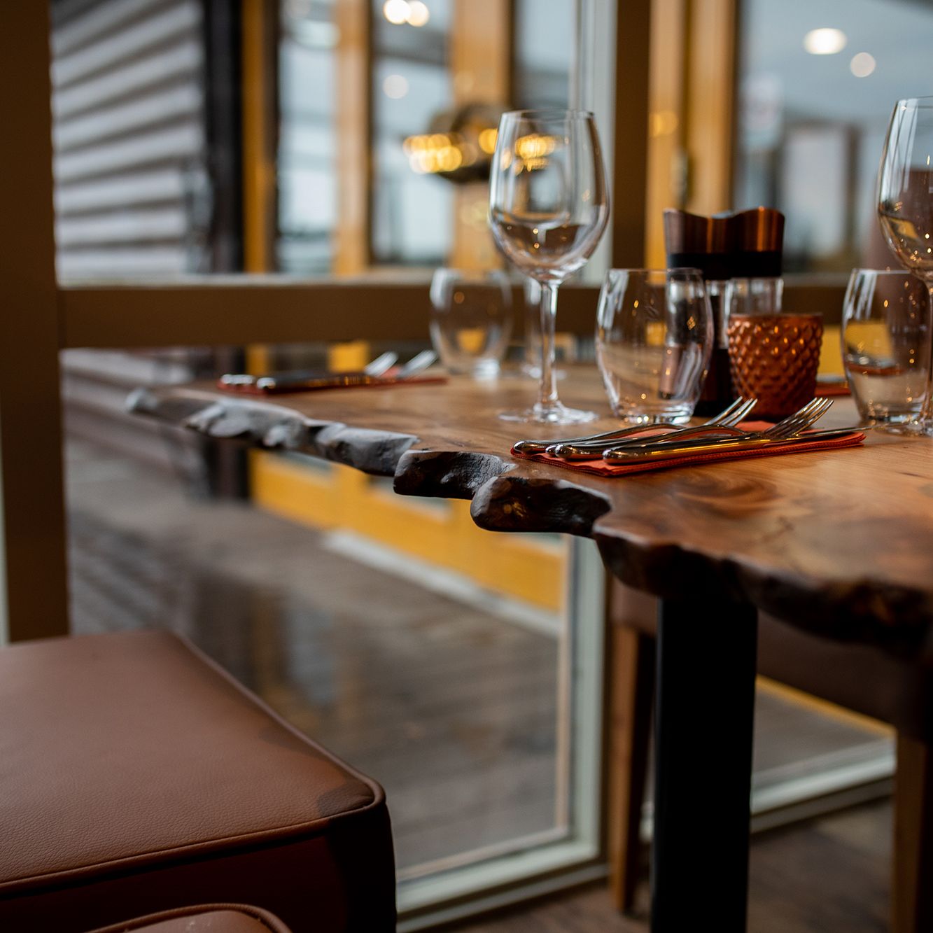 Table set for dinner in Scullery restaurant
