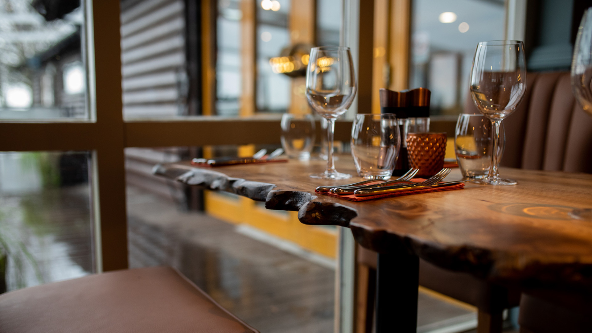 Table set for dinner in Scullery restaurant