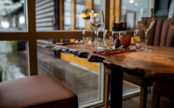 Table set for dinner in Scullery restaurant