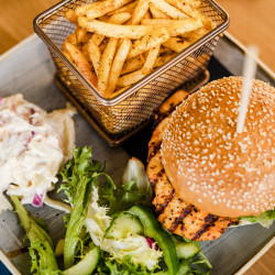 Burger and chips