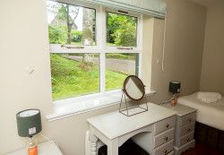 Dressing table by window