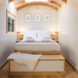 Bedroom in shepherds hut
