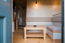 Seating in shepherds hut