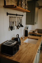 Shepherds hut kitchen