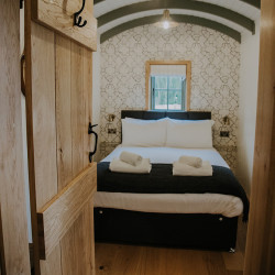 Shepherds hut bedroom
