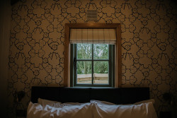 Shepherds hut bedroom