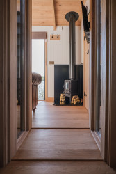 Log burner in shepherds huts