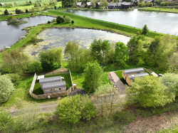 Aerial view of shepherds hut
