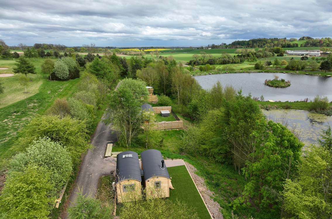 Aerial view of shepherds hut