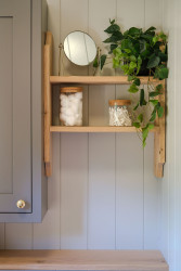 Shelves in bathroom