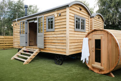 Sauna outside shepherds hut