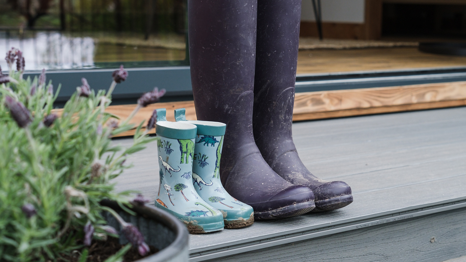Wellies outside The Burrow