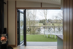 View from Bankside Bothy across fishing ponds