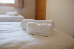 Towels on bed