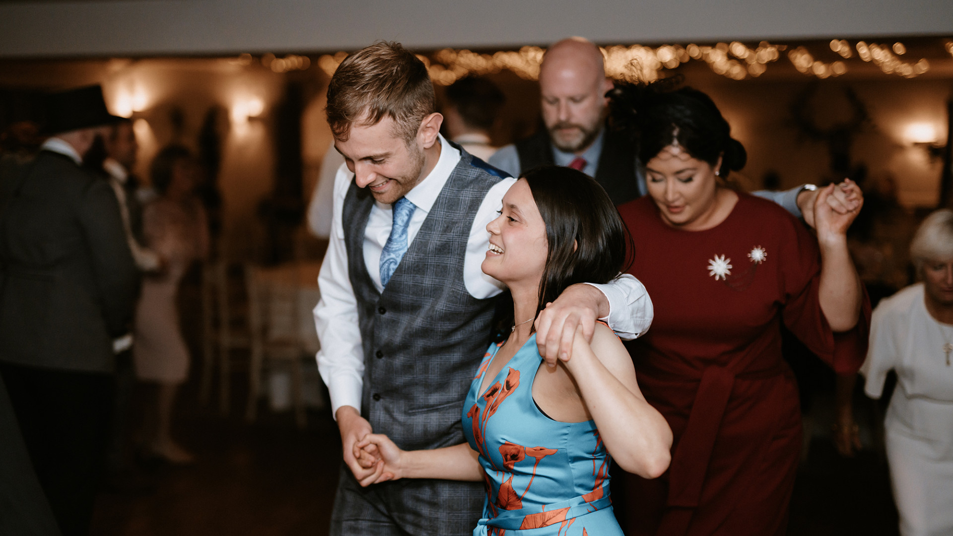 People dancing at event