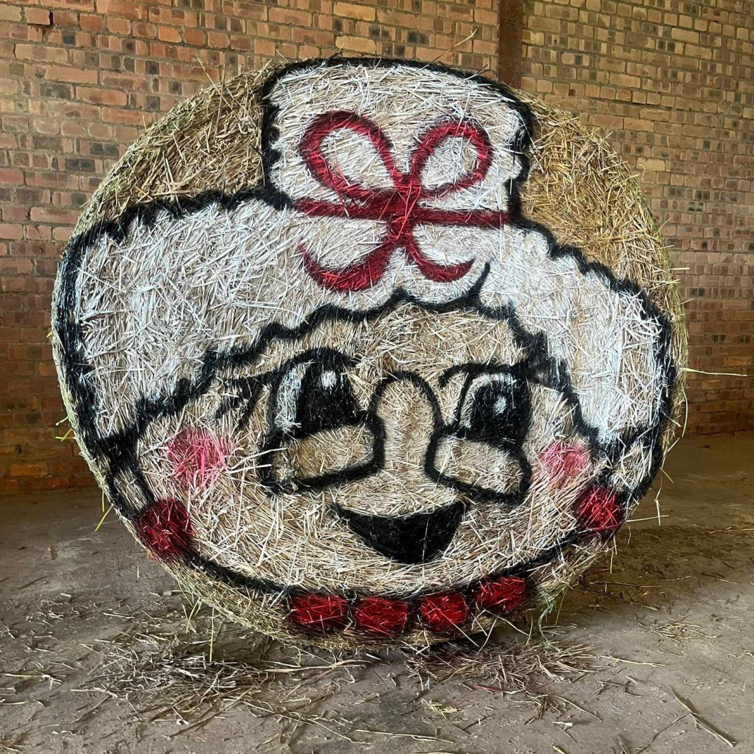 Mrs Claus Decorated Hay Bail
