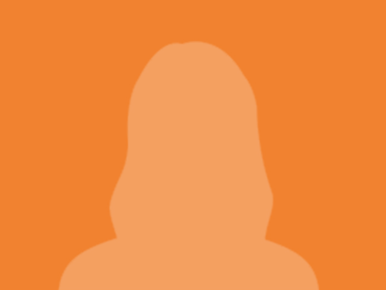 Female placeholder silhouette on orange background