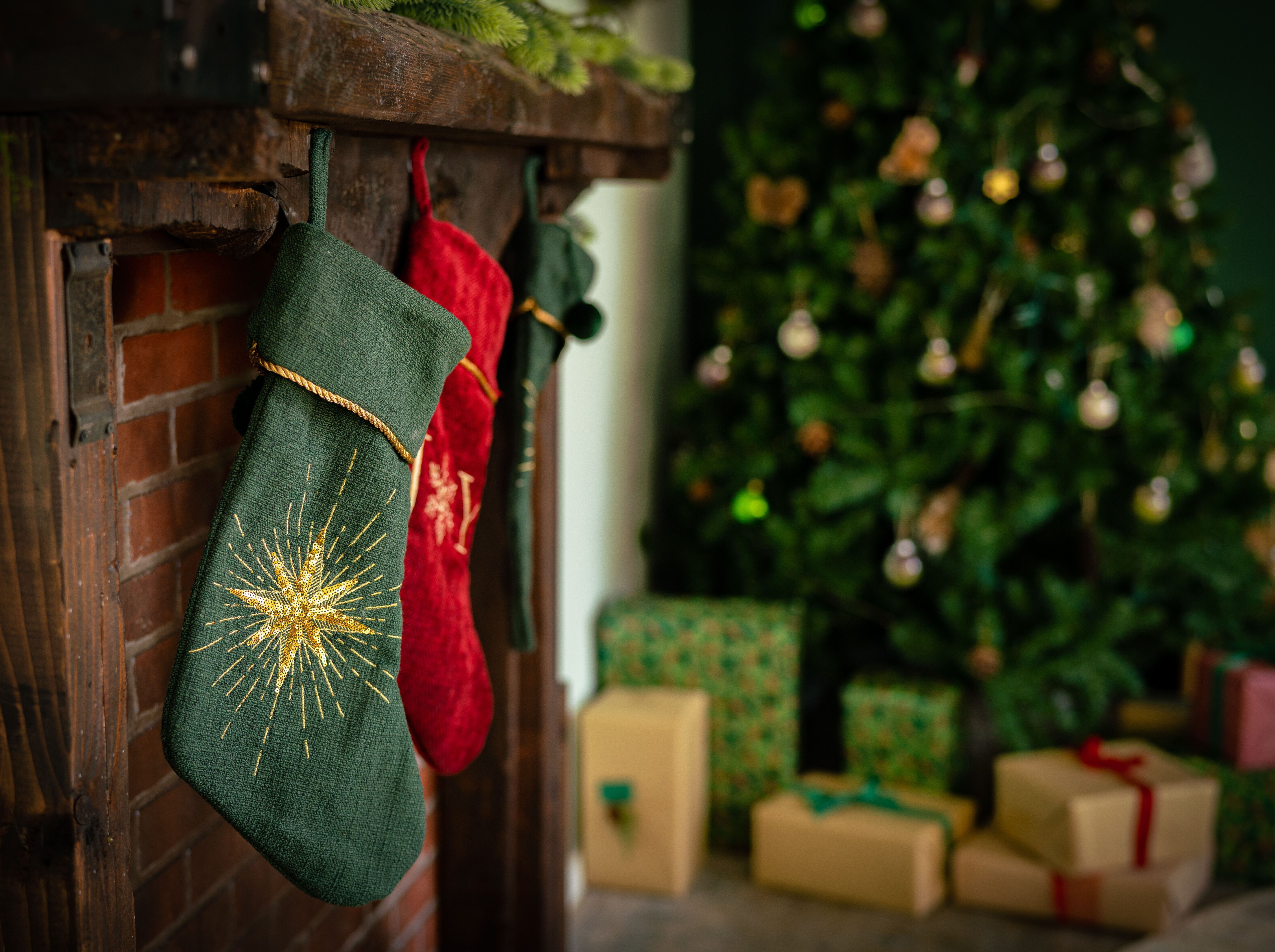Stockings by the fireplace