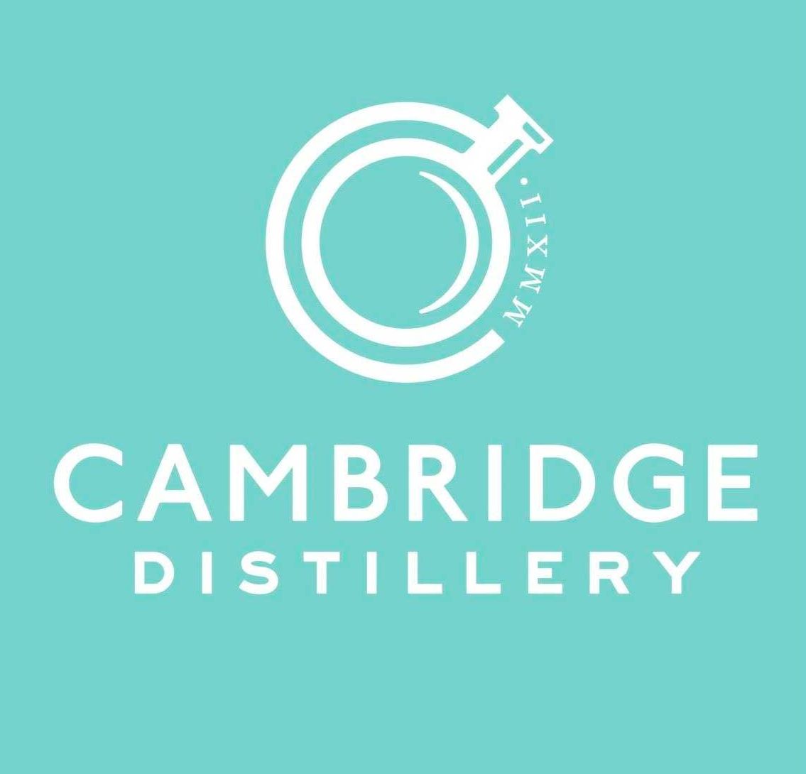 Cambridge Distillery logo with a stylized laboratory flask and the text 'Cambridge Distillery'