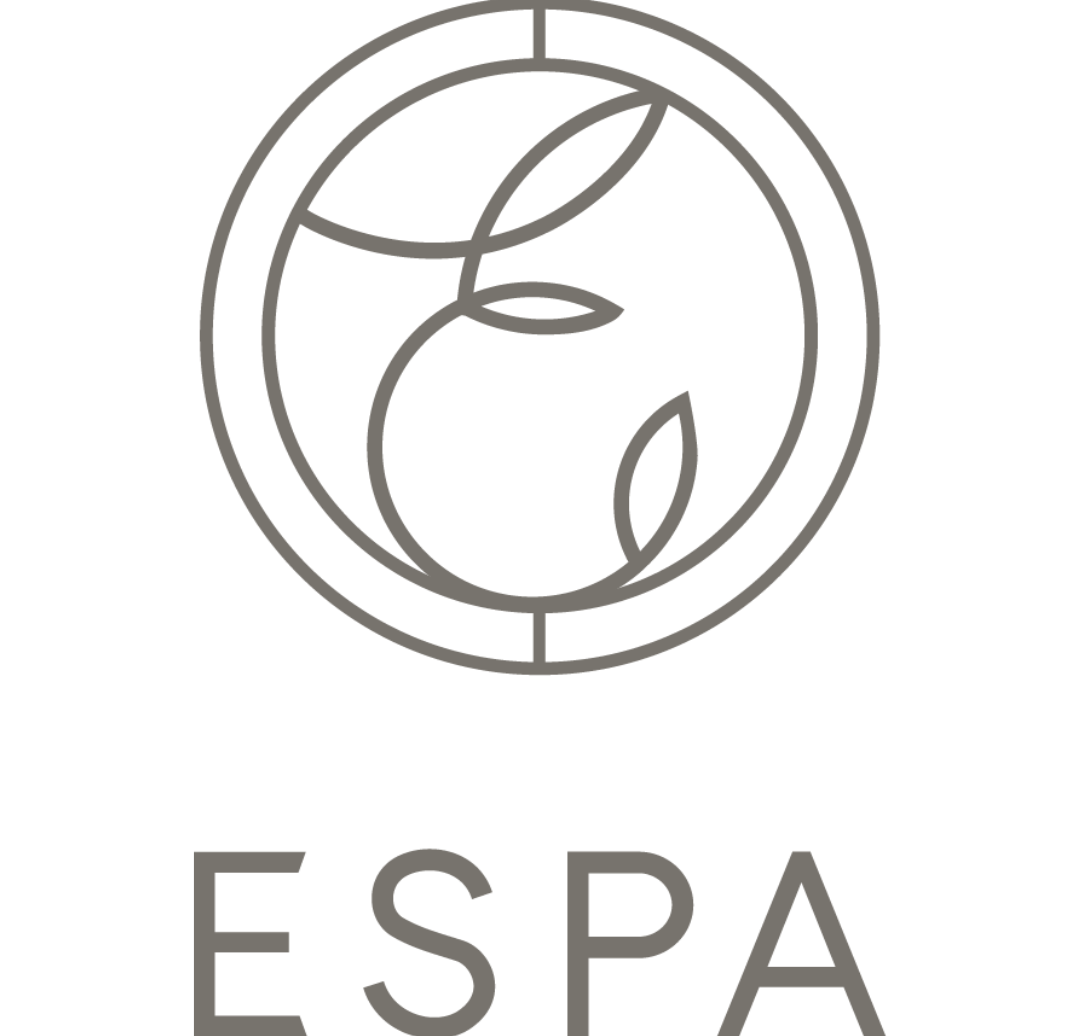 ESPA logo with stylized circular design and leaf elements