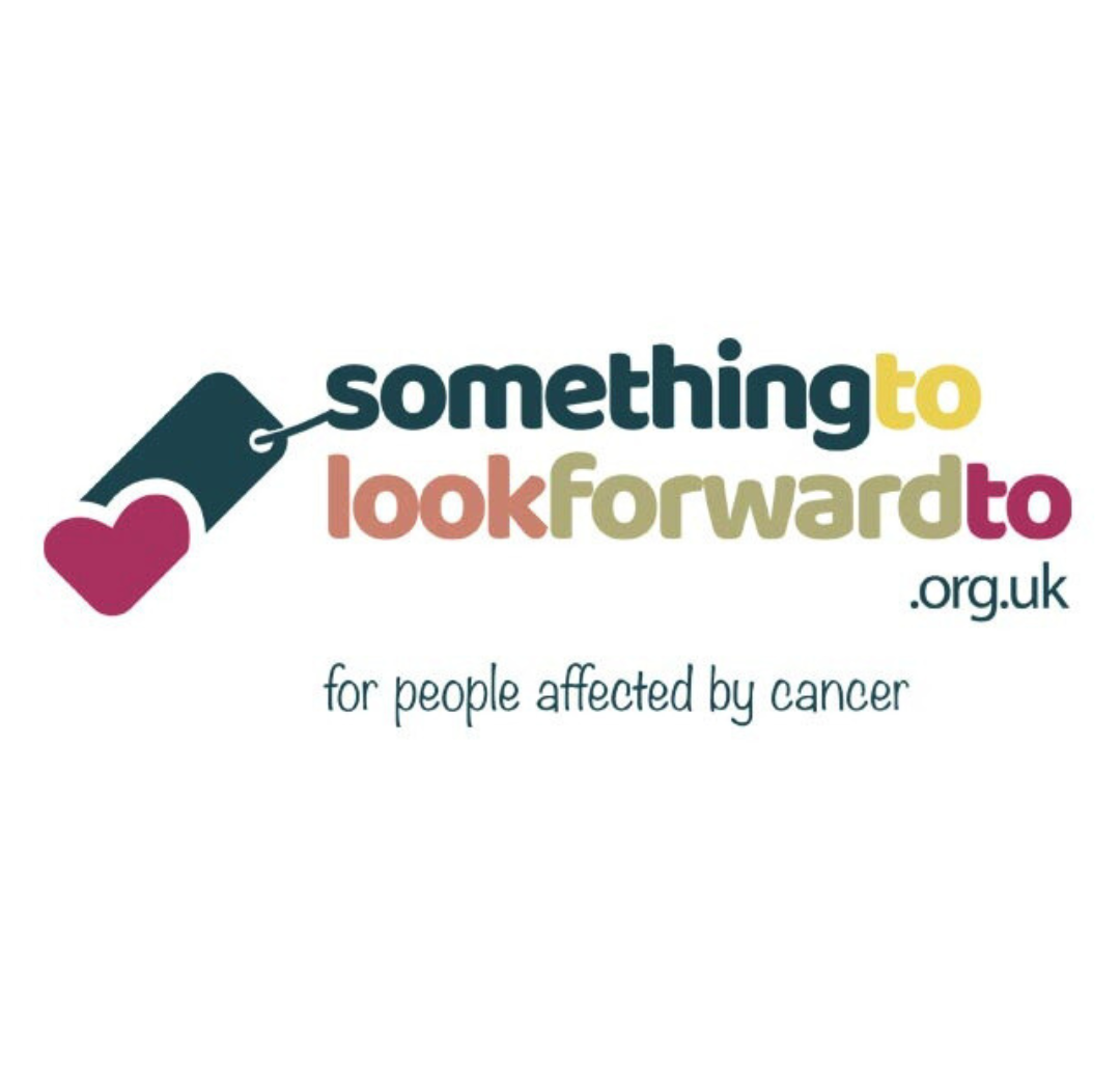 Something To Look Forward To logo with a heart-shaped tag and the text 'for people affected by cancer'