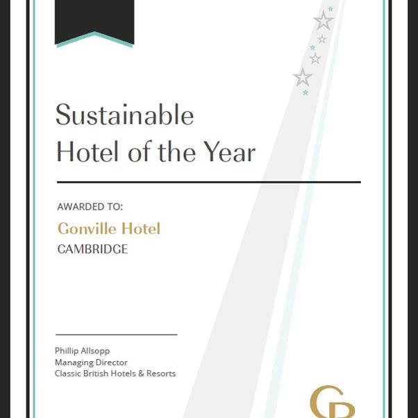Clicking on this image will take you through to Gonville's sustainability award, where you can read more.