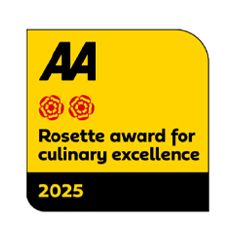 AA Two Rosette award for culinary excellence 2025 badge