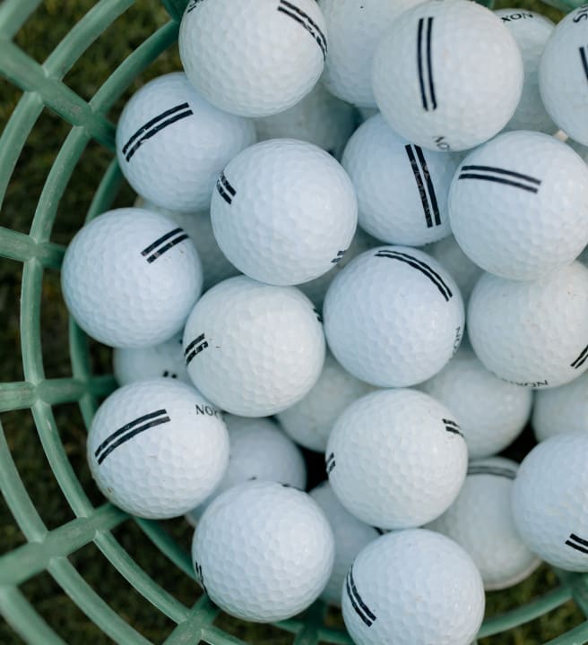 Basket full of gold balls