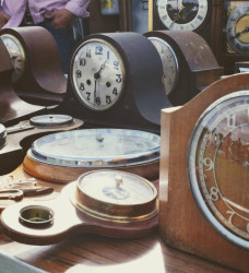 Antique clocks on a table