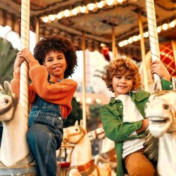 Children on a merry-go-round