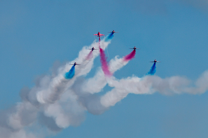 The red arrows in the sky