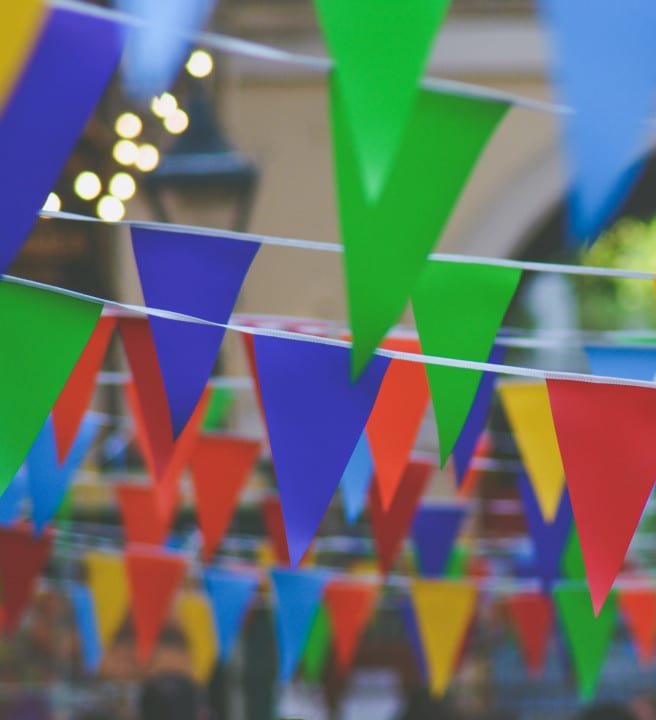 Multi coloured bunting