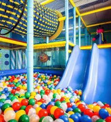 A children's indoor play park, ball pit