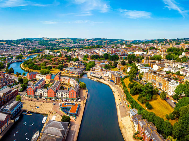 Birds eye view of Exeter Quay