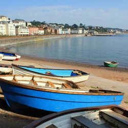 5 Boats on Dawlish warren beach