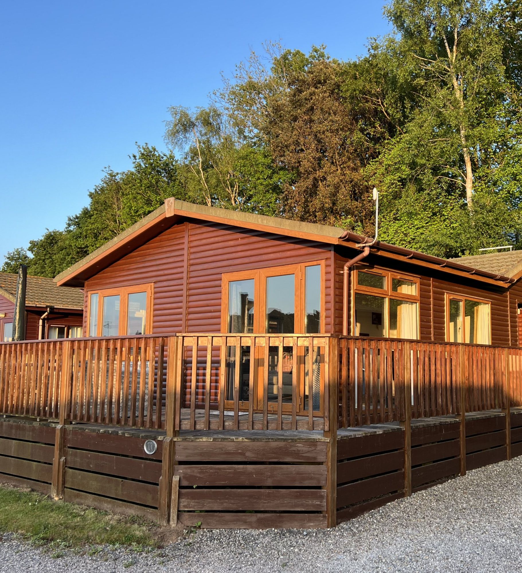 Large holiday lodge in the sunset