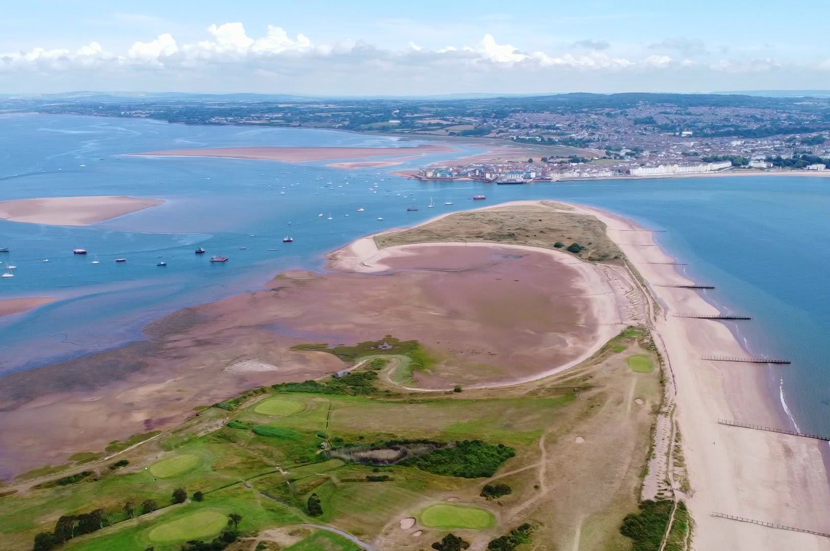 End of Dawlish Warren Beach overlooking Exmouth