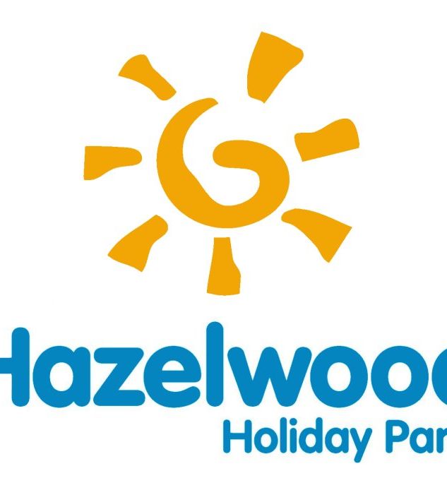 Hazelwood Holiday Park logo with stylized yellow sun above blue text
