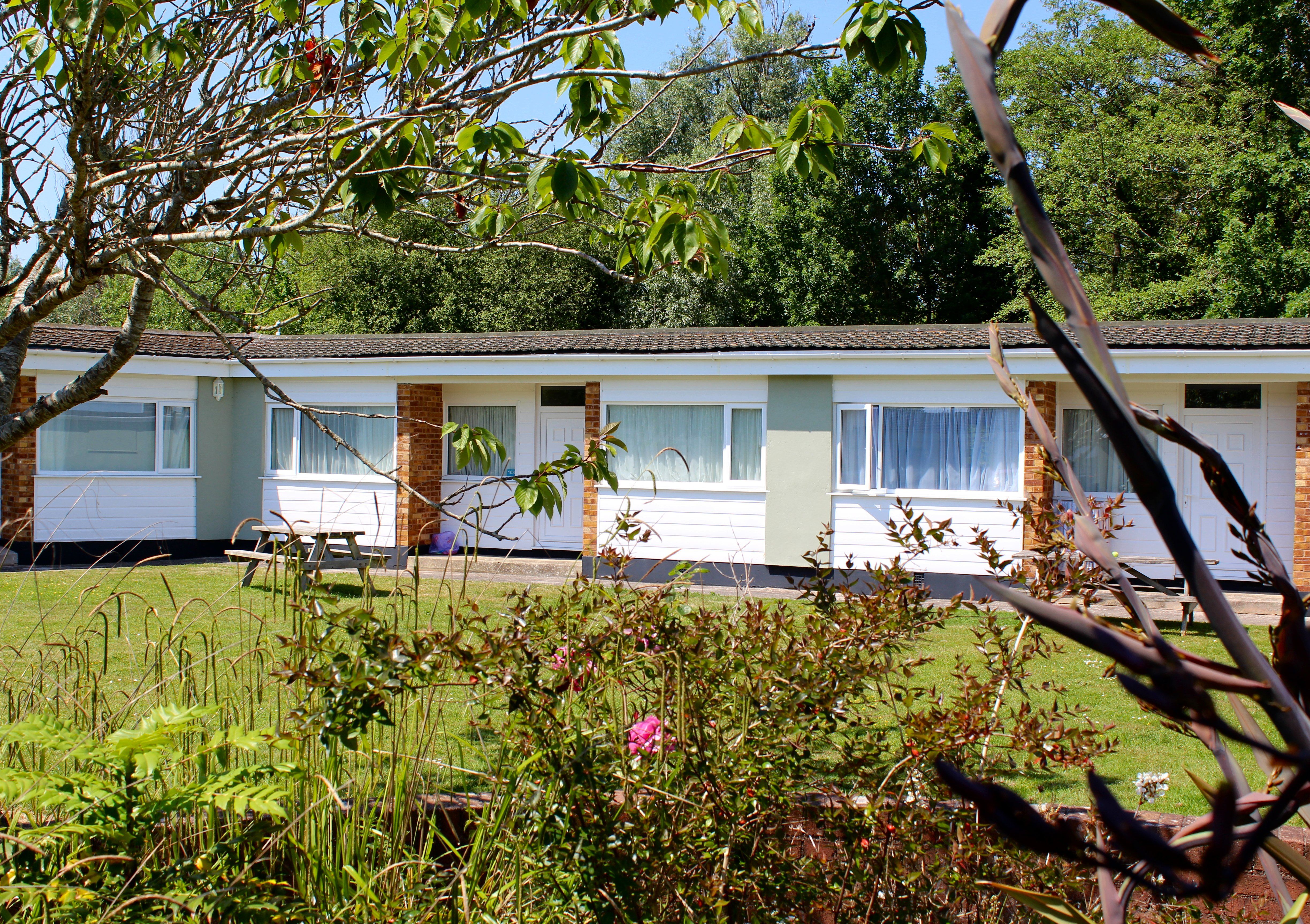 Ashwood chalets at Hazelwood Holiday Park set among trees and gardens