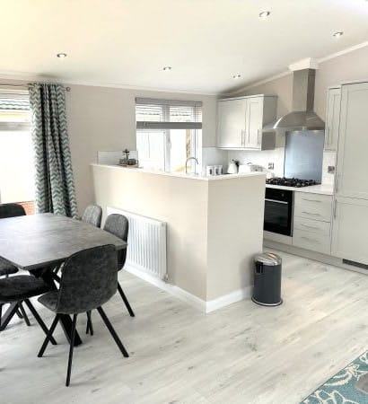 Maplewood Lodge kitchen at Hazelwood Holiday Park