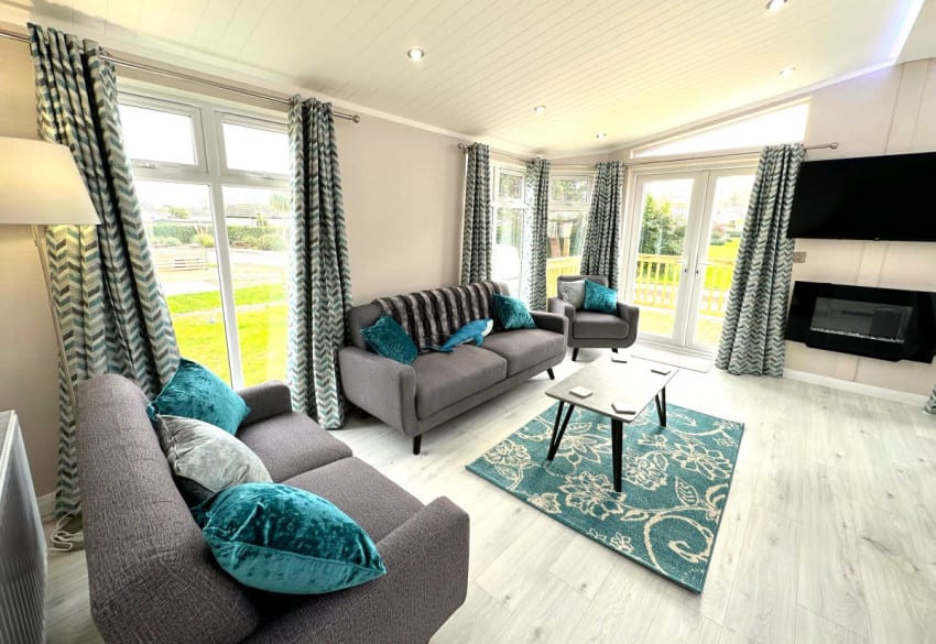Premium Maplewood Lodge Interior of Riverside 14 at Hazelwood Holiday Park