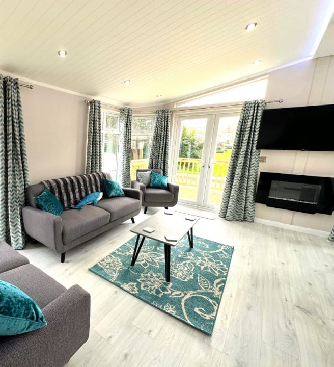 Premium Maplewood Lodge Interior of Riverside 14 at Hazelwood Holiday Park