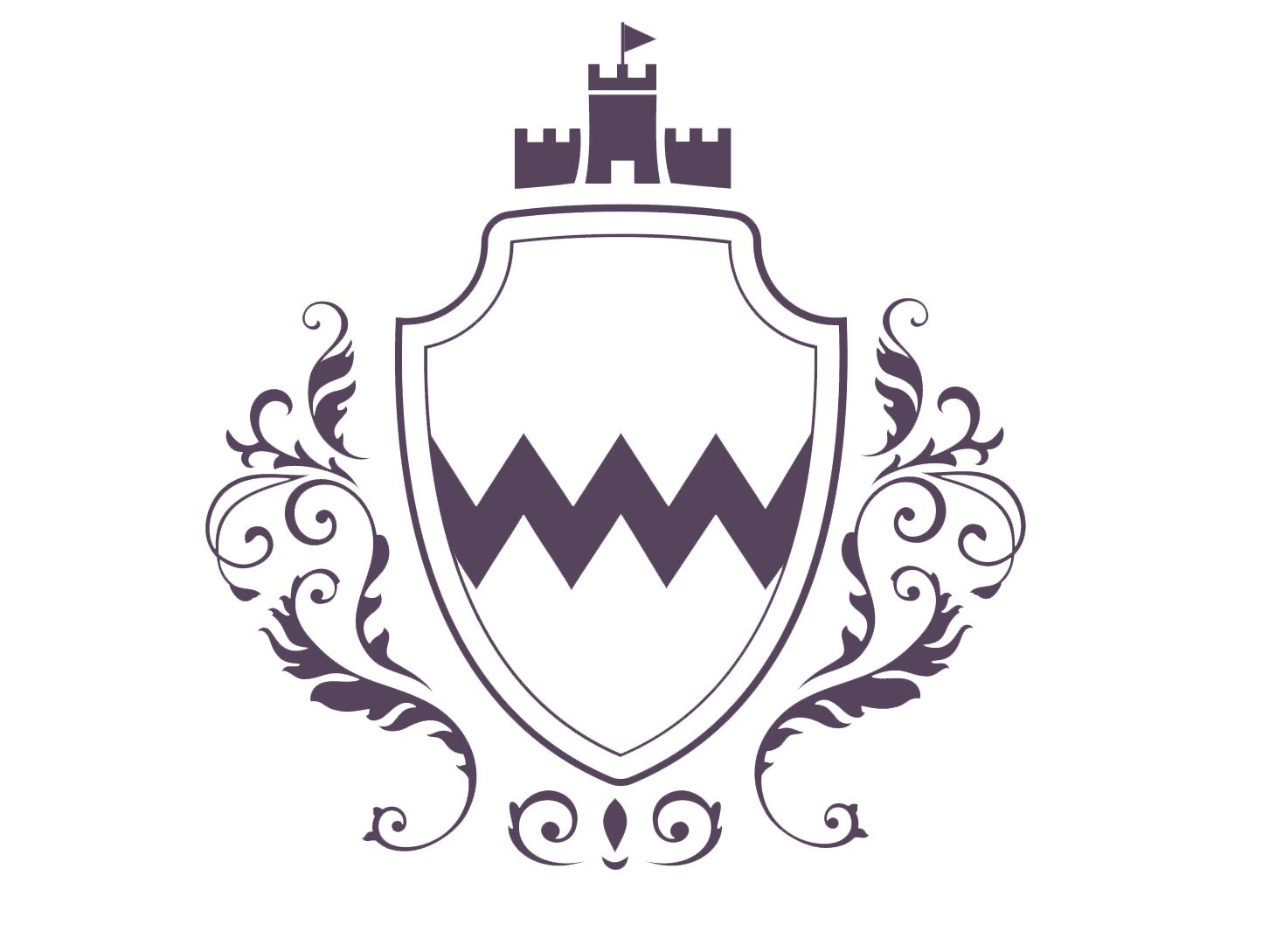 Hazlewood Castle logo with crest and castle illustration