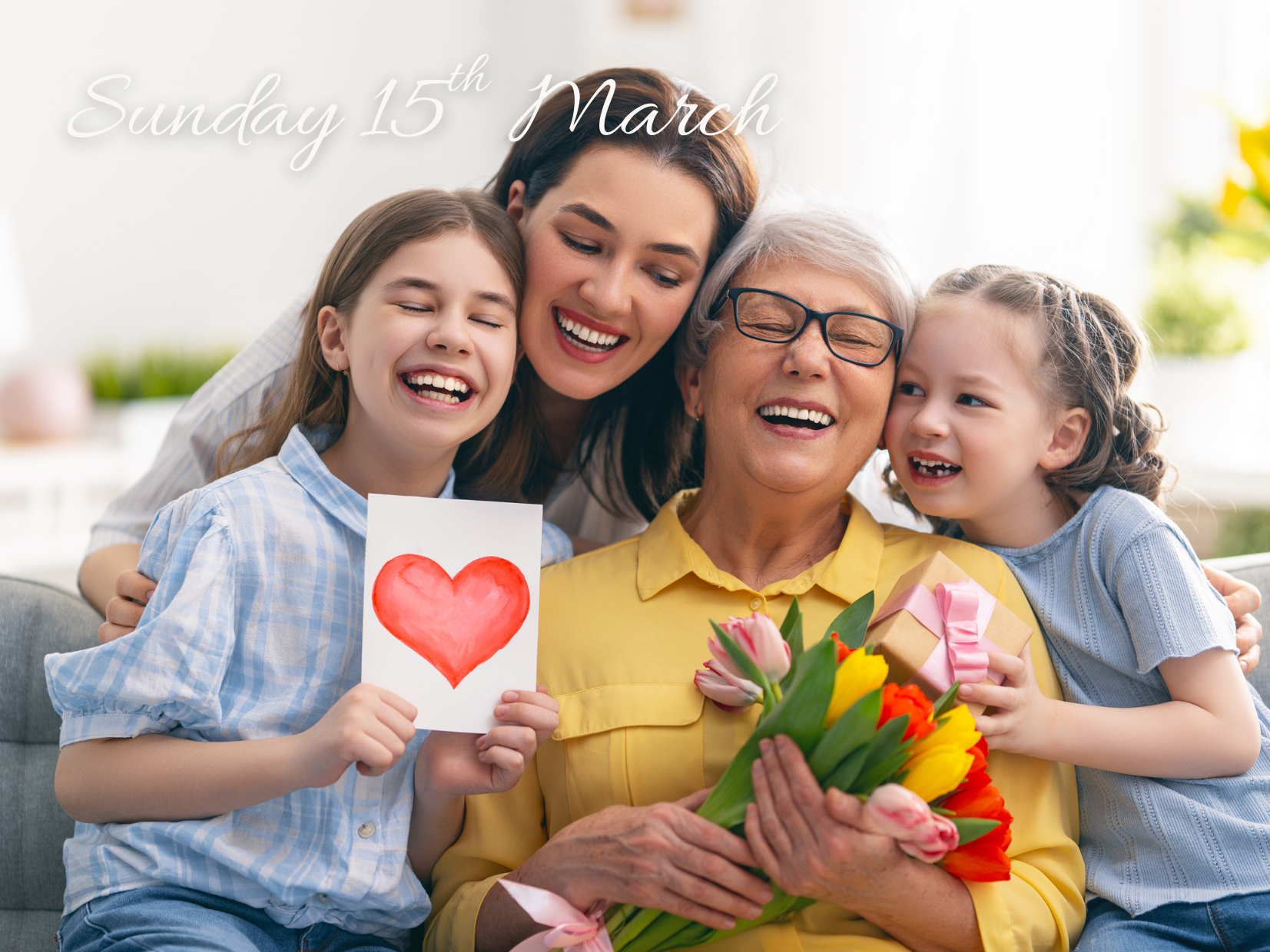 A Family celebrates Mothers day